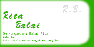 rita balai business card